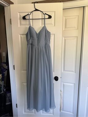 Azazie Dusty Blue Lisbon bridesmaid dress